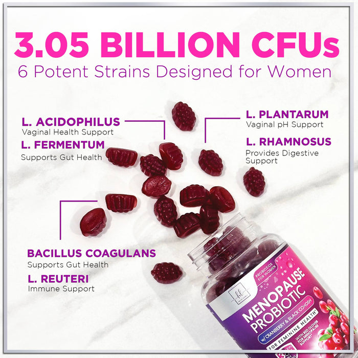 Hello Lovely! 3 Billion CFU Probiotic & Menopause Support for Women - Natural Manopause Probiotic Supplement Supports Hot Flashes, Night Sweats, & Mood Swings - Gut & Digestive Support