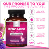 Menopause Supplements Extra Strength Hot Flash Support 1256 mg - Menopause Support for Women - Made in USA - Natural Black Cohosh, Dong Quai and Soy Isoflavones