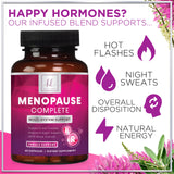 Menopause Supplements Extra Strength Hot Flash Support 1256 mg - Menopause Support for Women - Made in USA - Natural Black Cohosh, Dong Quai and Soy Isoflavones