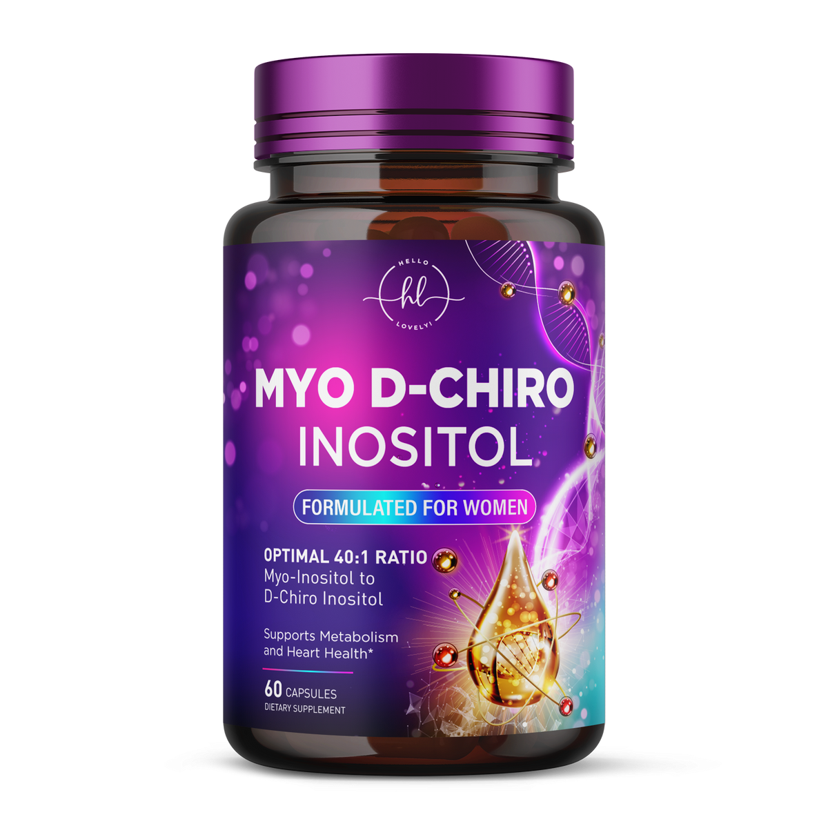Myo-Inositol + D-Chiro Inositol 2000mg - 40:1 Ratio - 60 Capsules