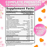 Prenatal Multivitamin Gummy w/ Folic Acid + DHA, Prenatal Vitamins with Omega 3, Vitamins B6, B12, C, D3 & Folate for Pregnancy Support, Prenatal Gummies for Women, Non-GMO Gluten Free