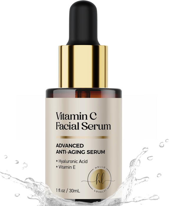 Vitamin C Face Serum - Anti Aging Facial Skin Serum with Vitamin C, Hyaluronic Acid, Vitamin E & More for Dark Spots, Fine Lines & Wrinkles, Skin Brightening Face Serum for Women & Men - 1 Fl Oz