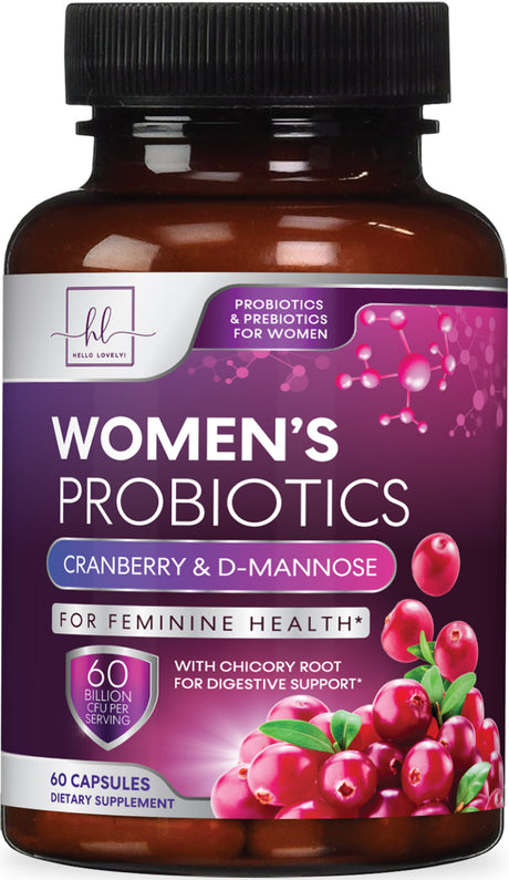 Womens Probiotic, Probiotics for Women 50 Billion CFU, Multi Strains to Support Immune, Digestive with Cranberry for Feminine Vaginal and Urinary Health, Shelf Stable, No Soy Gluten Dairy