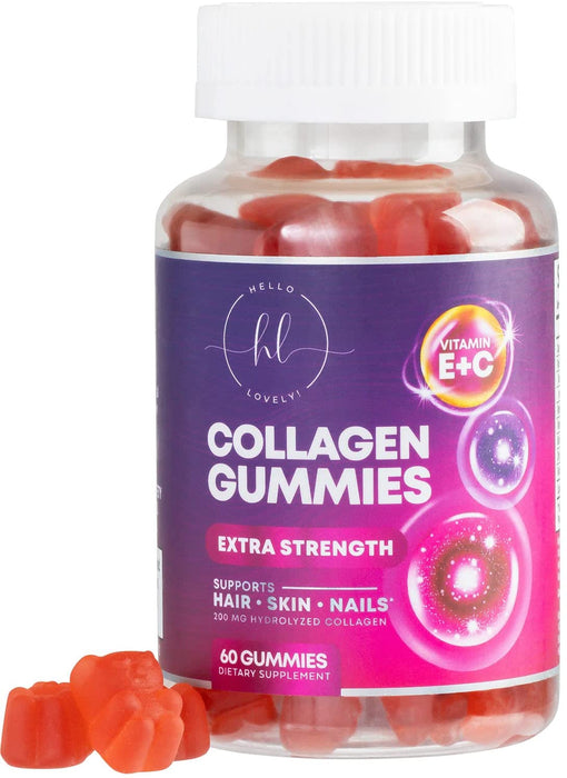 Collagen Gummies - Collagen Peptides Gummies with Biotin Supplement - Healthy Hair, Skin & Nails Support, Gummy Vitamins Hydrolyzed Collagen Vitamin for Women & Men Supplements, Non-GMO